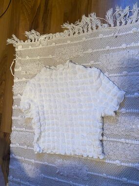 Ardene White Textured Crop Top